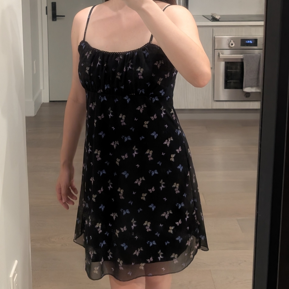 Aeropostale Black Floral Mini Dress